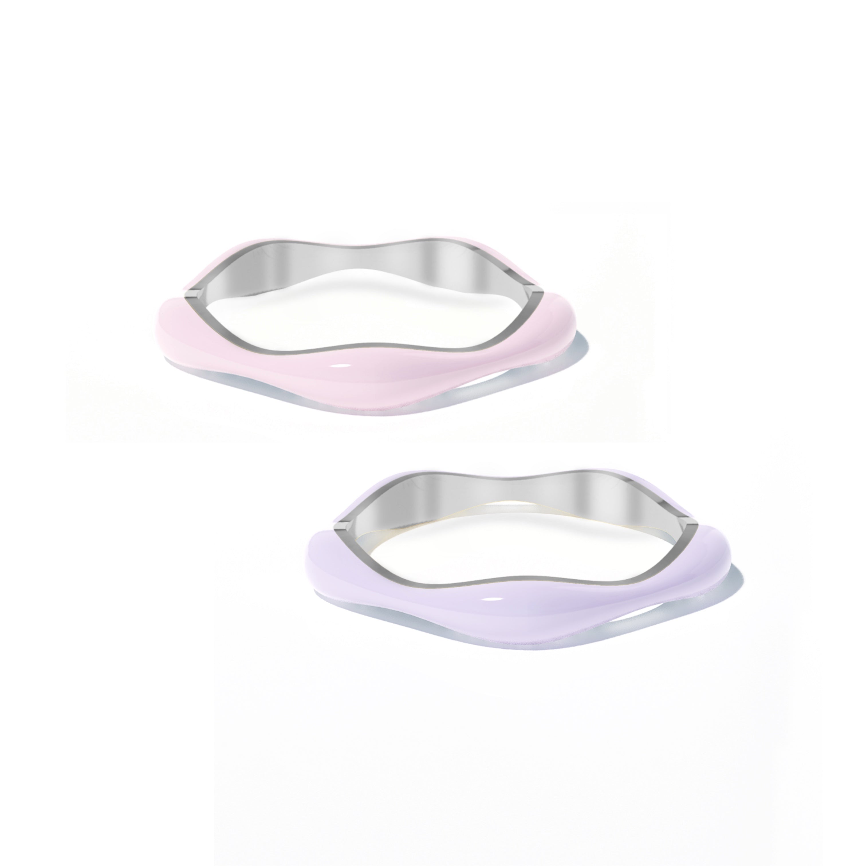 Sorbet Swirls Enamel Rings Duo - Octonov
