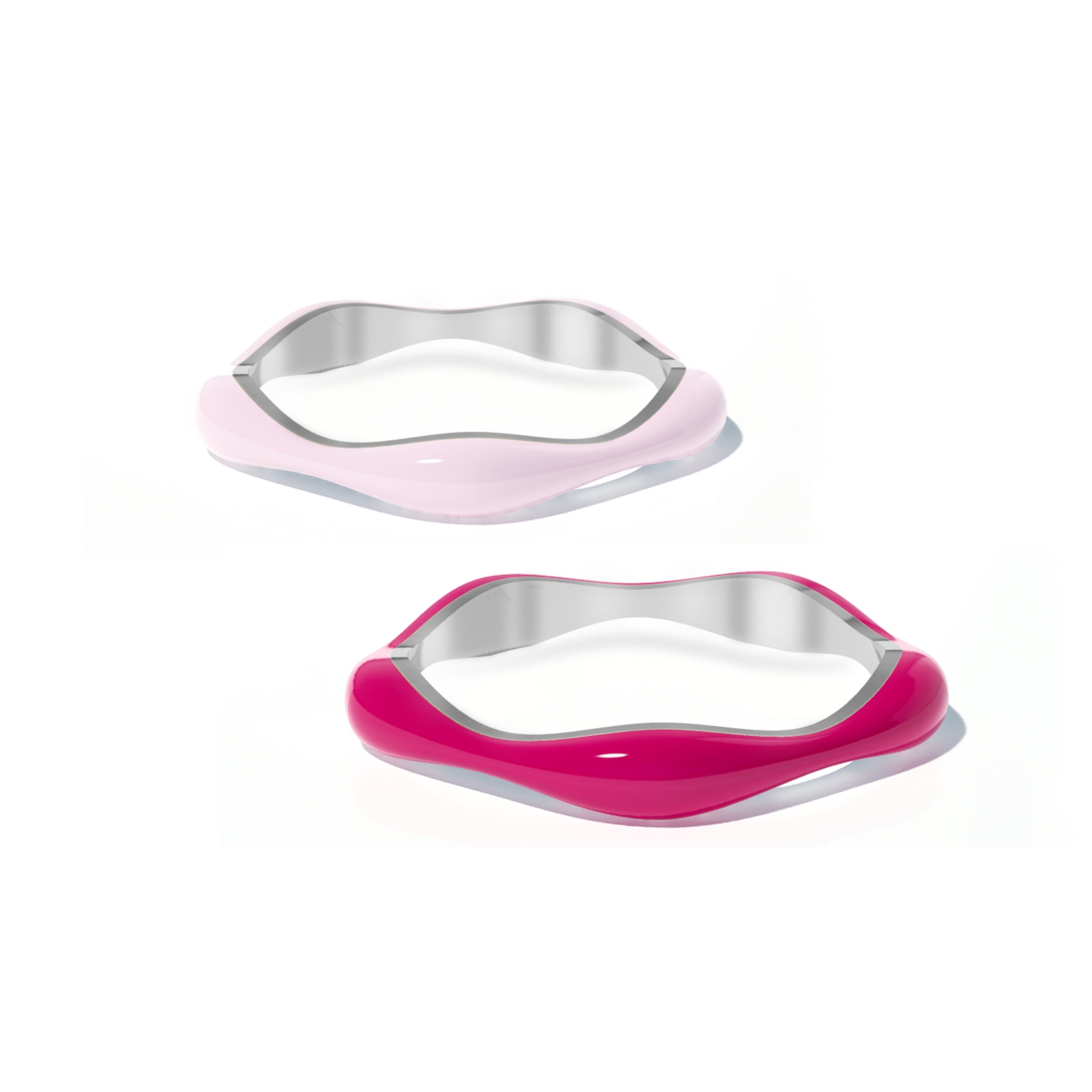 Sorbet Swirls Enamel Rings Duo - Octonov