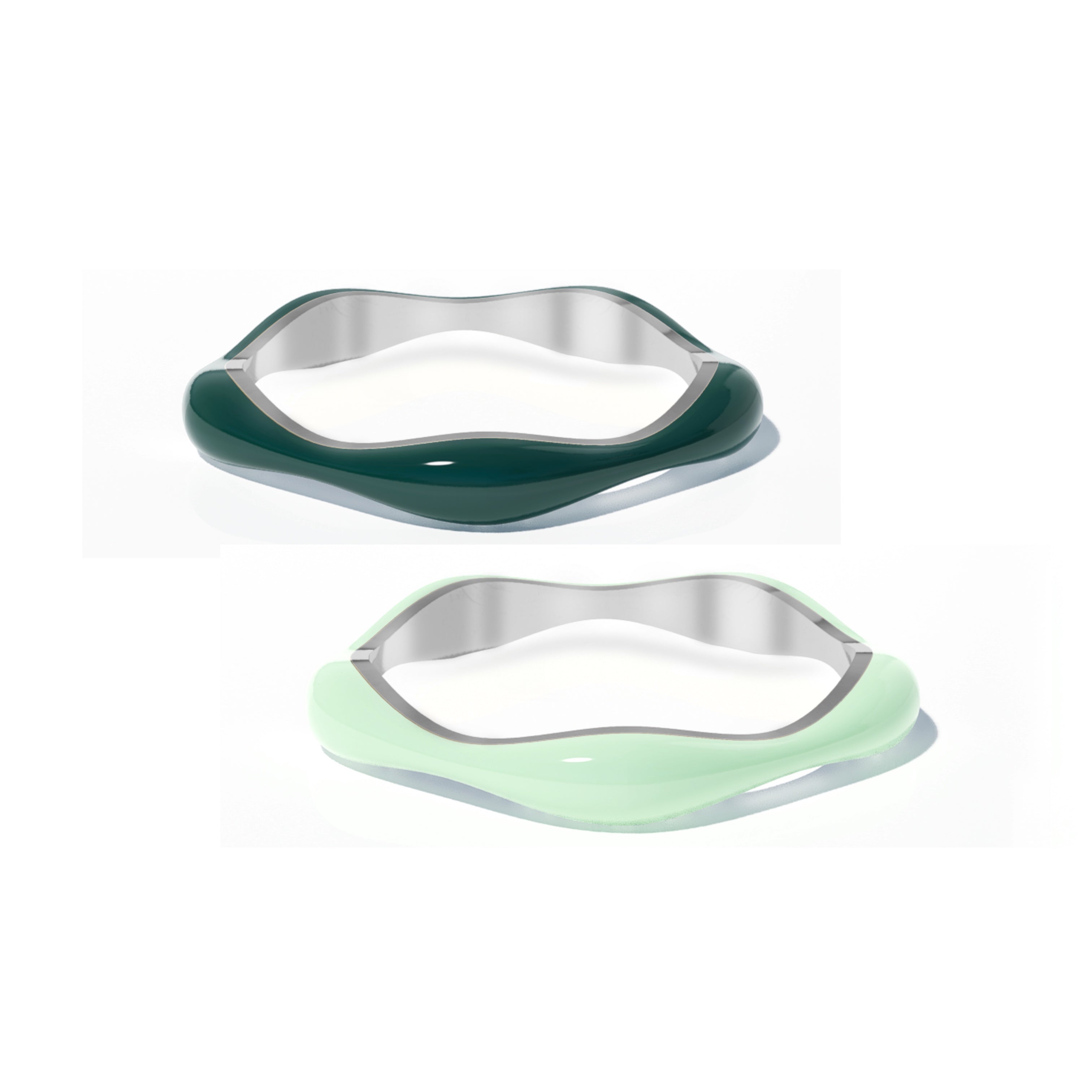 Sorbet Swirls Enamel Rings Duo - Octonov