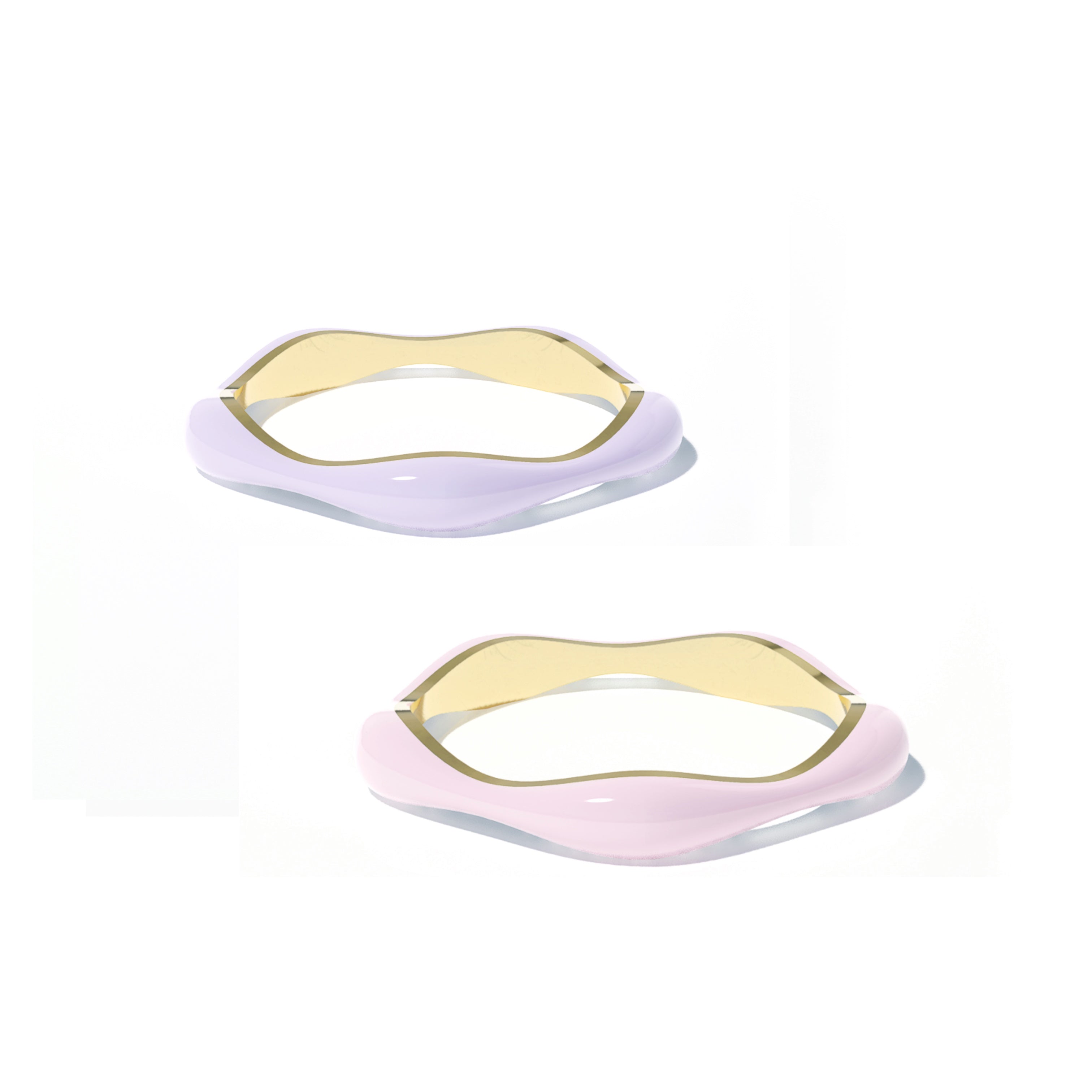 Sorbet Swirls Enamel Rings Duo - Octonov