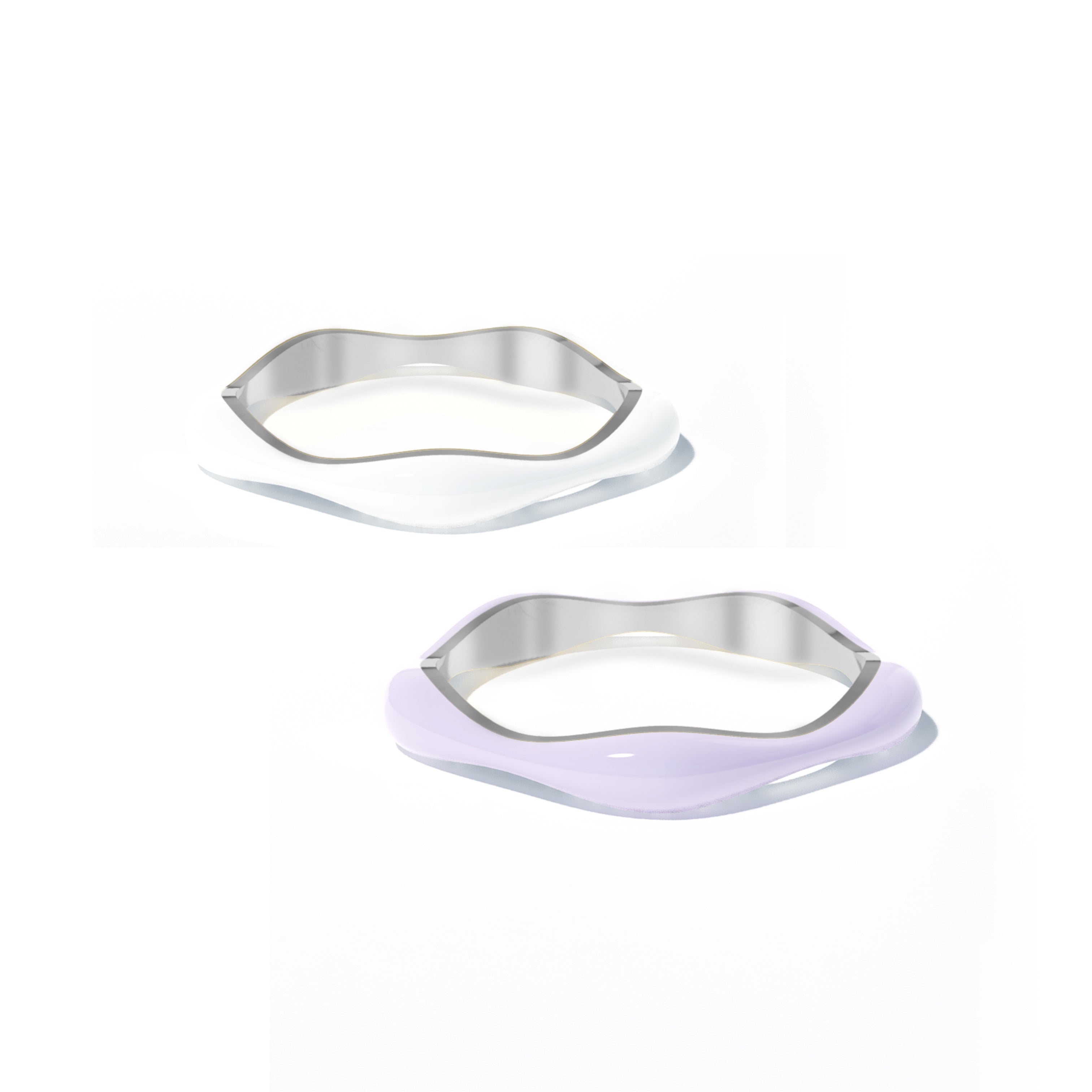 Sorbet Swirls Enamel Rings Duo - Octonov