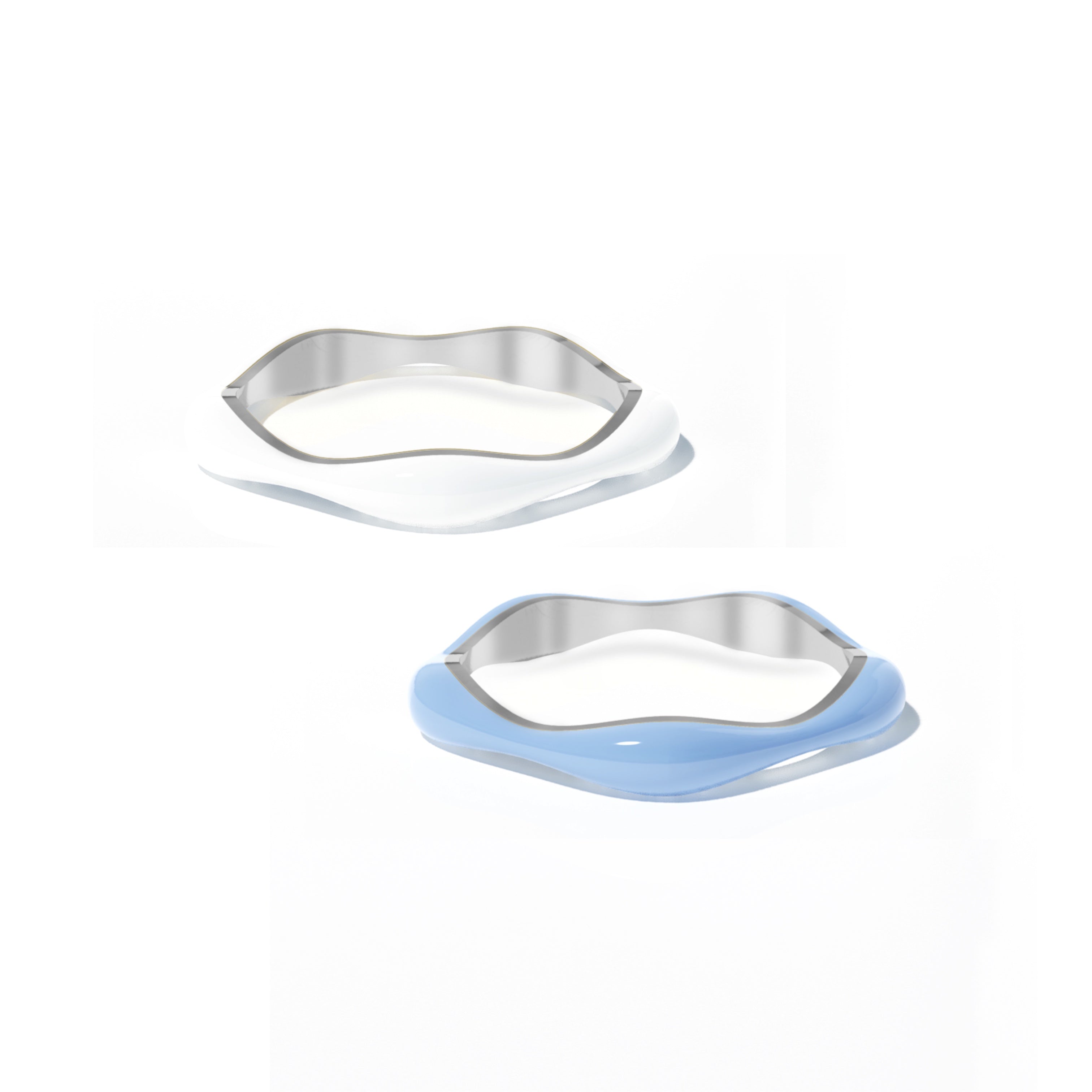 Sorbet Swirls Enamel Rings Duo - Octonov