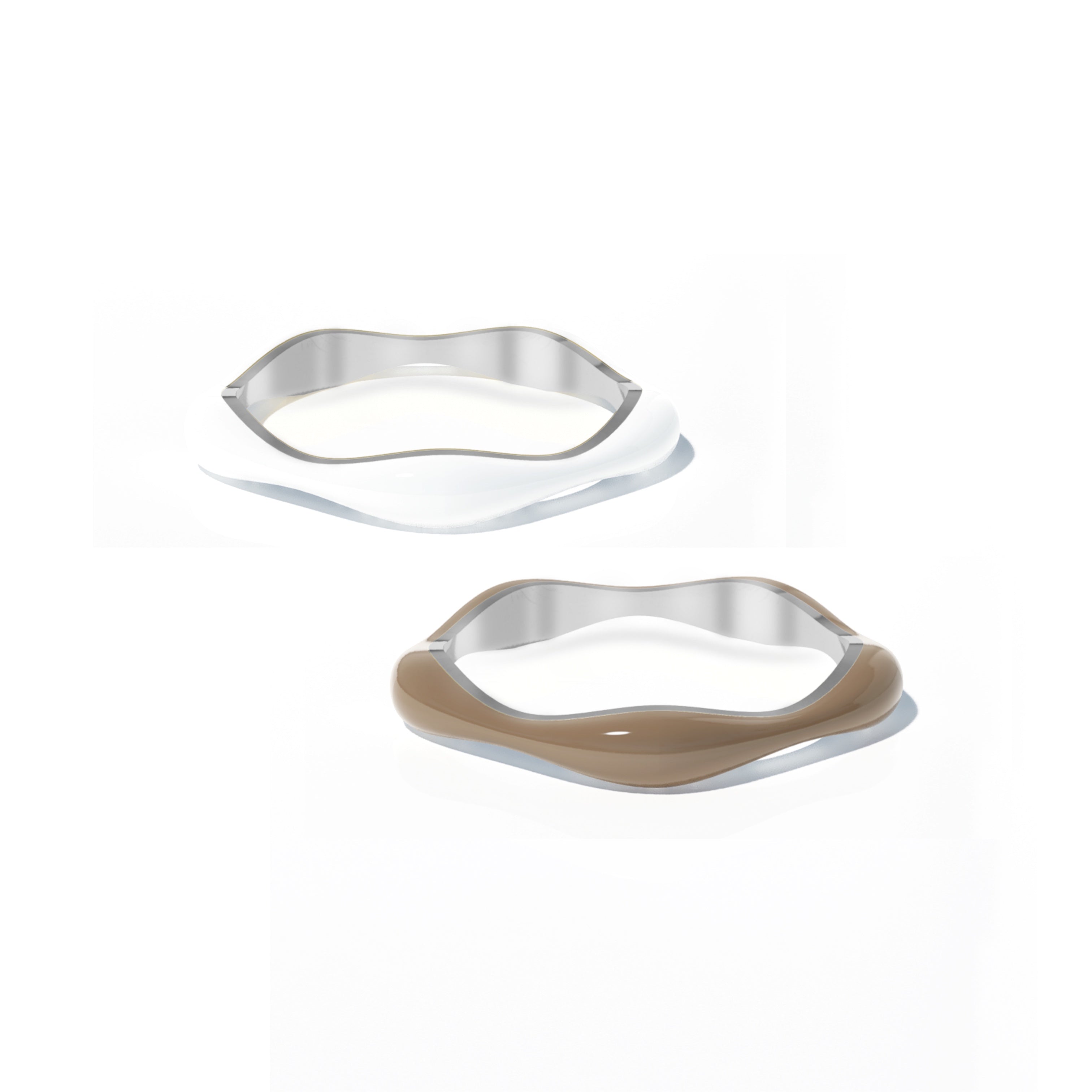 Sorbet Swirls Enamel Rings Duo - Octonov