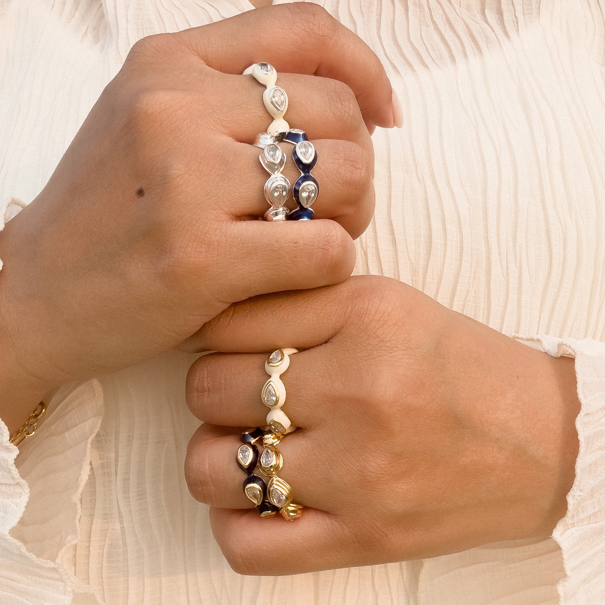 Enamel Bauble Pop Ring Duo - Octonov