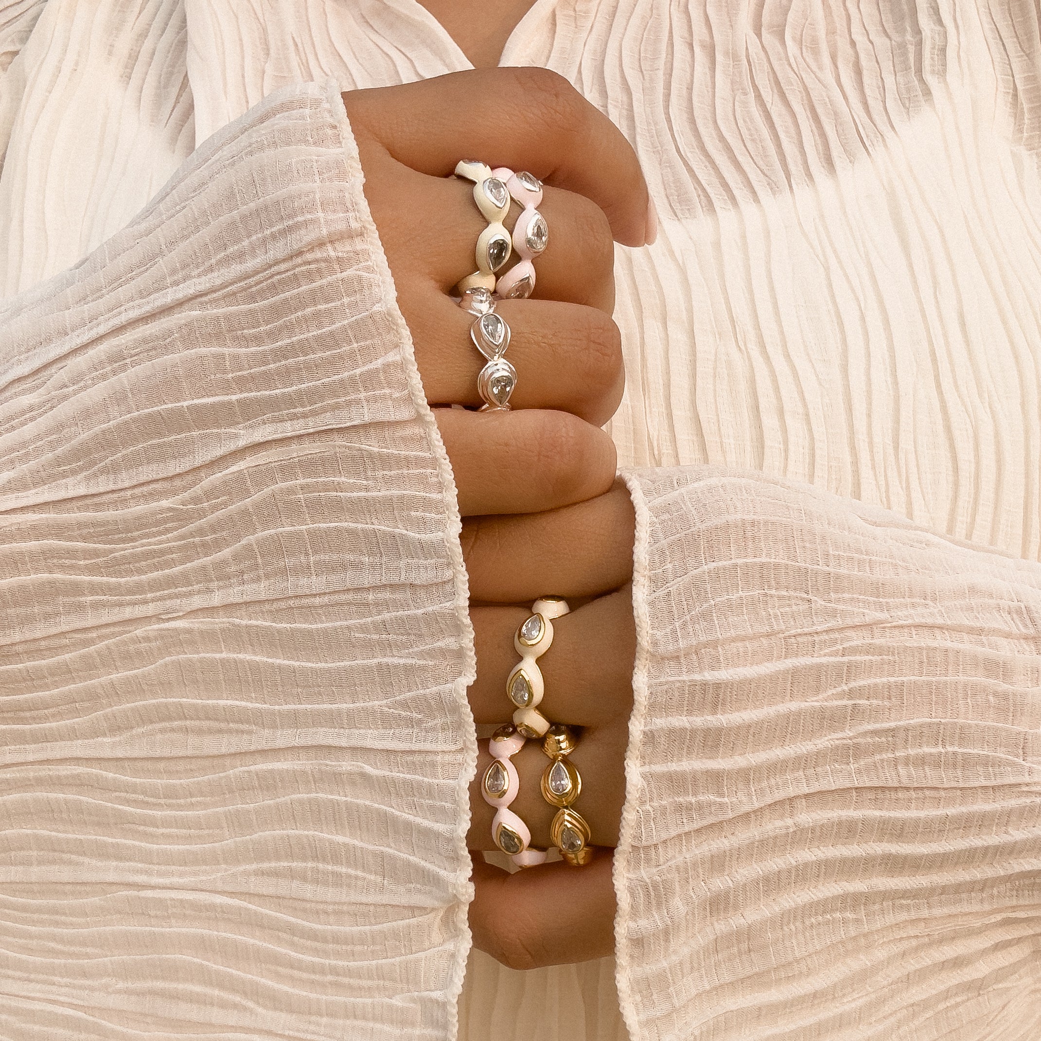 Enamel Bauble Pop Ring Duo - Octonov