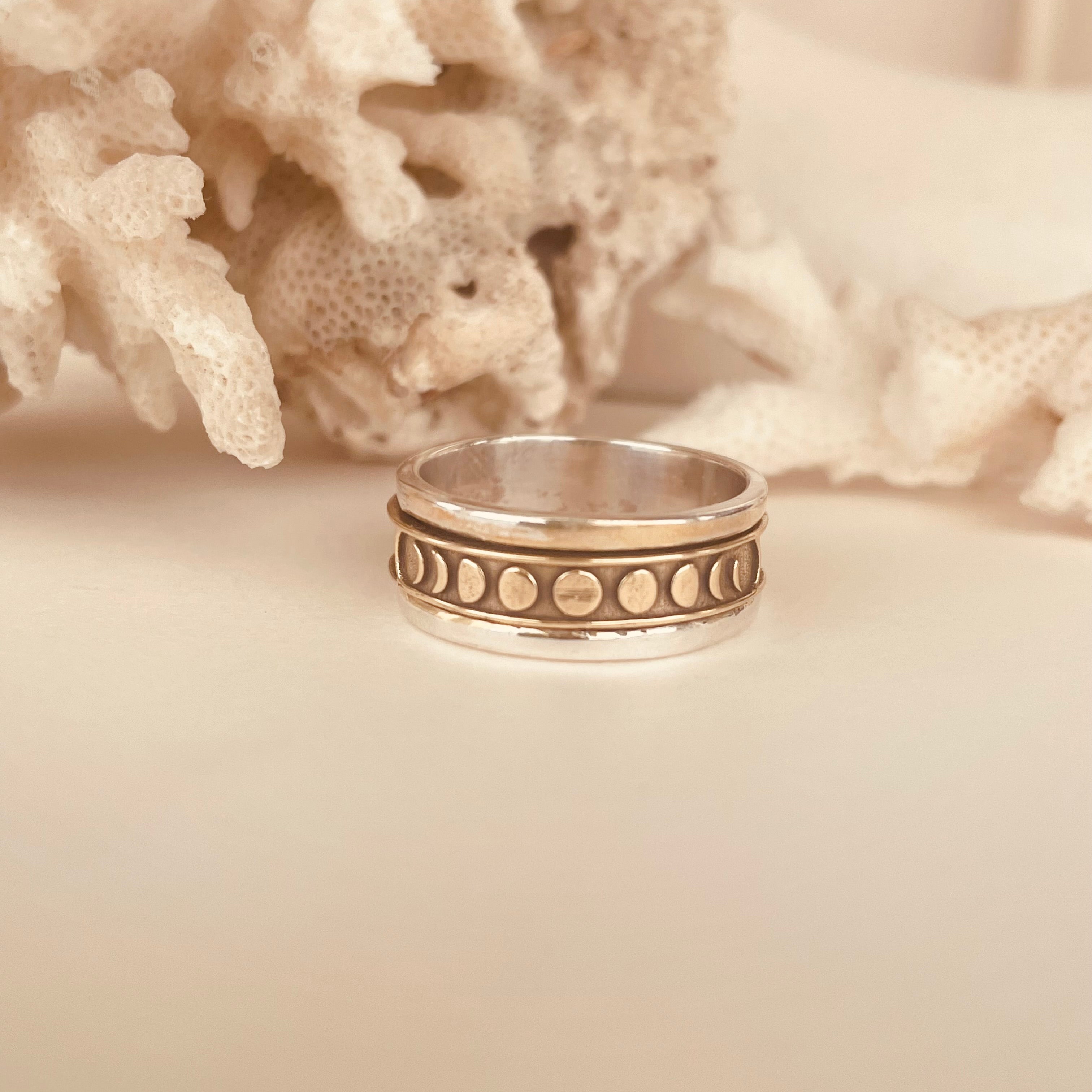 Moon Phase Fidget Spinner Ring - Octonov