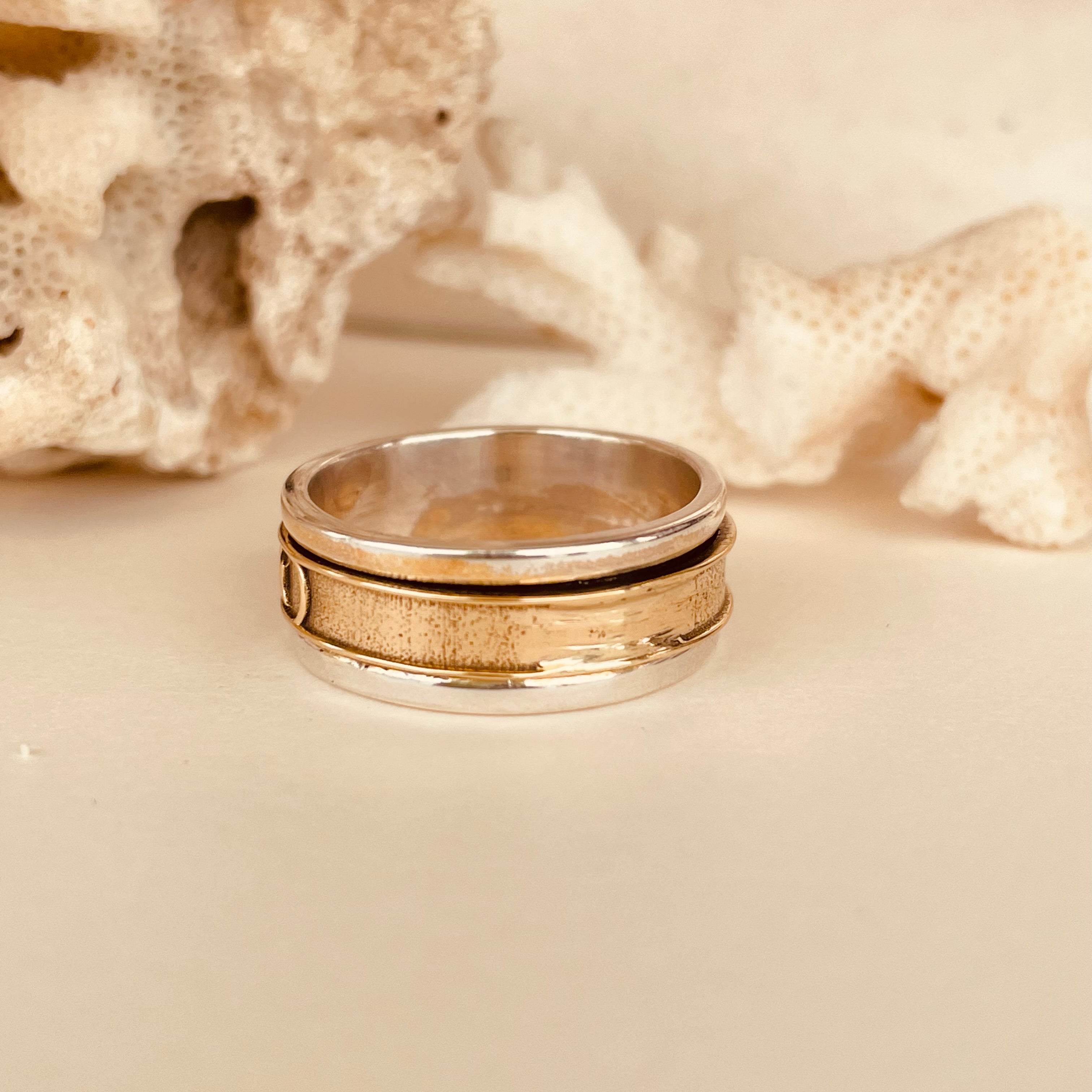 Moon Phase Fidget Spinner Ring - Octonov