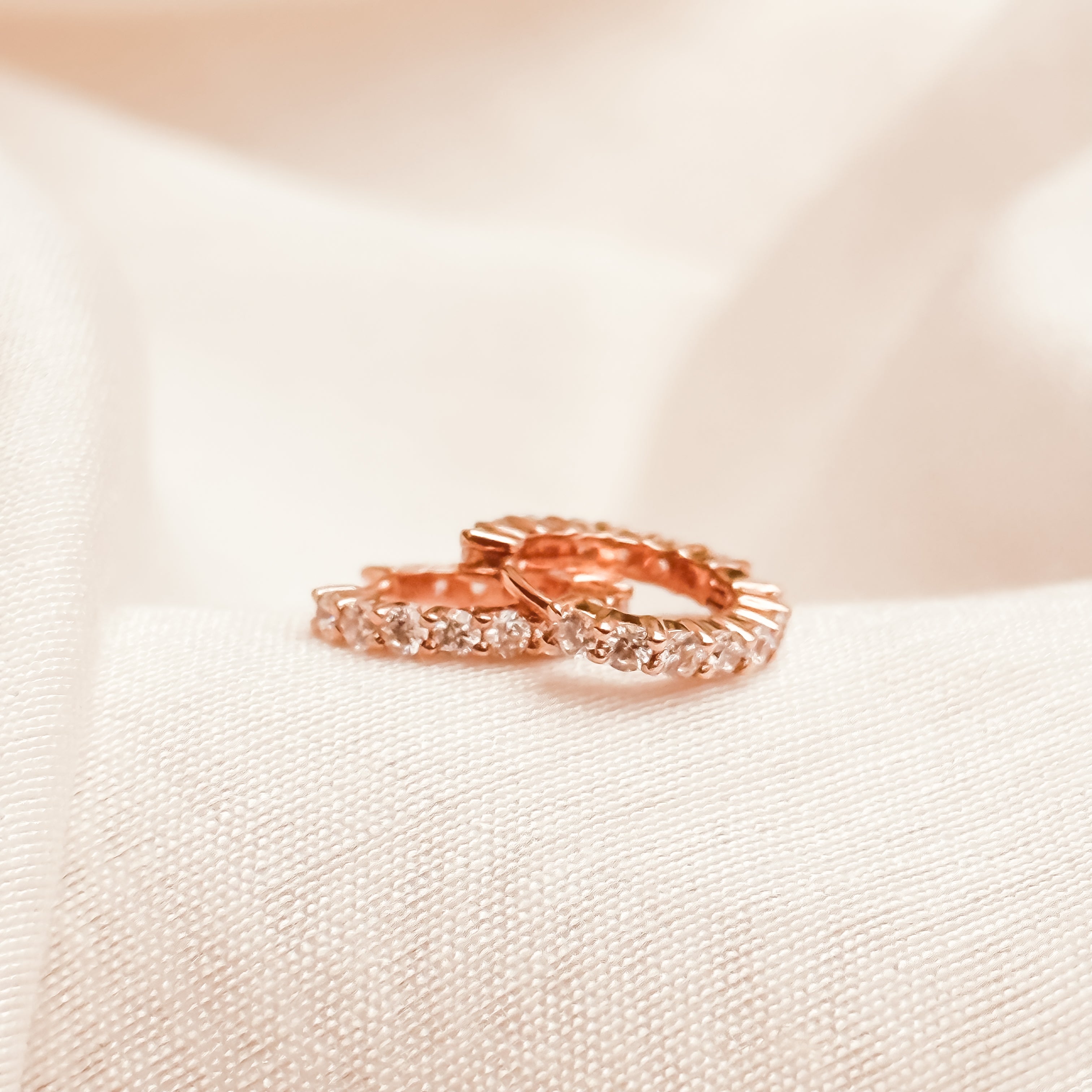 Zircon cluster huggies in Gold, Silver and Rose Gold - Octonov