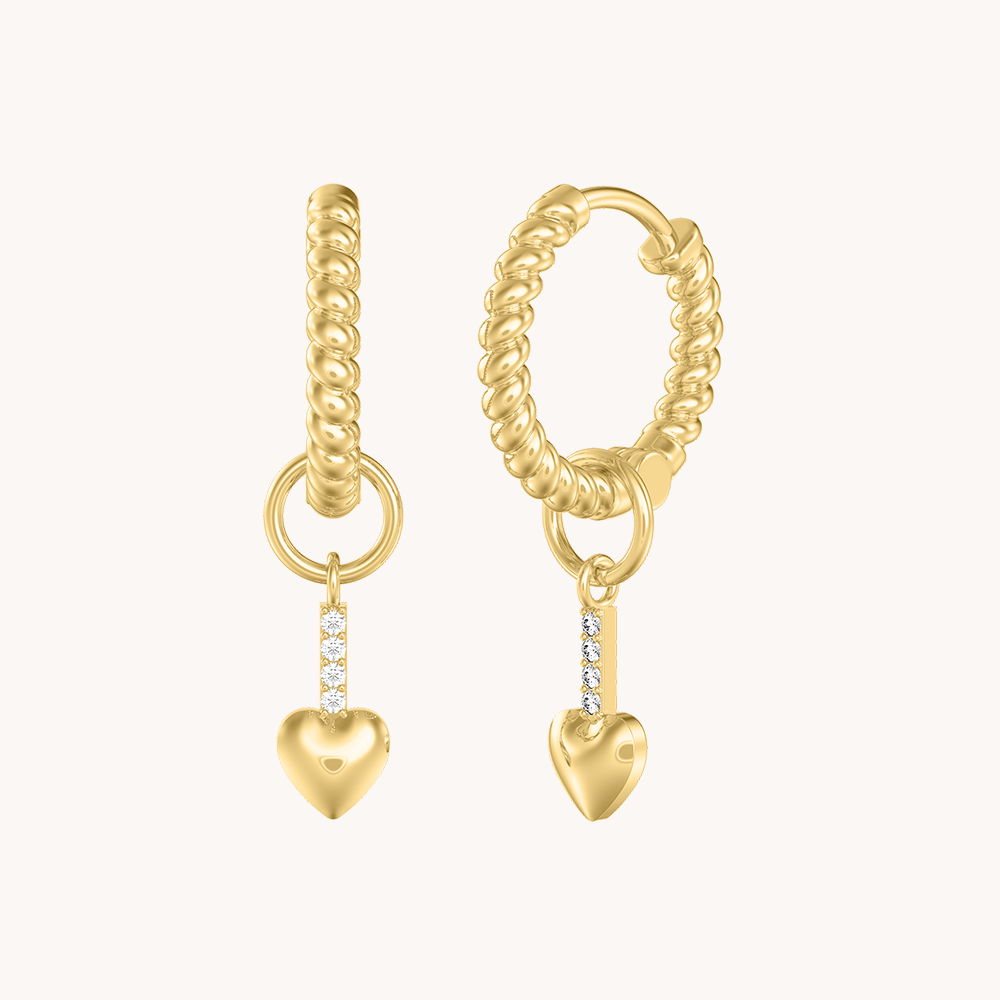 Delicate Hearts charms with Twisted Huggies - Octonov