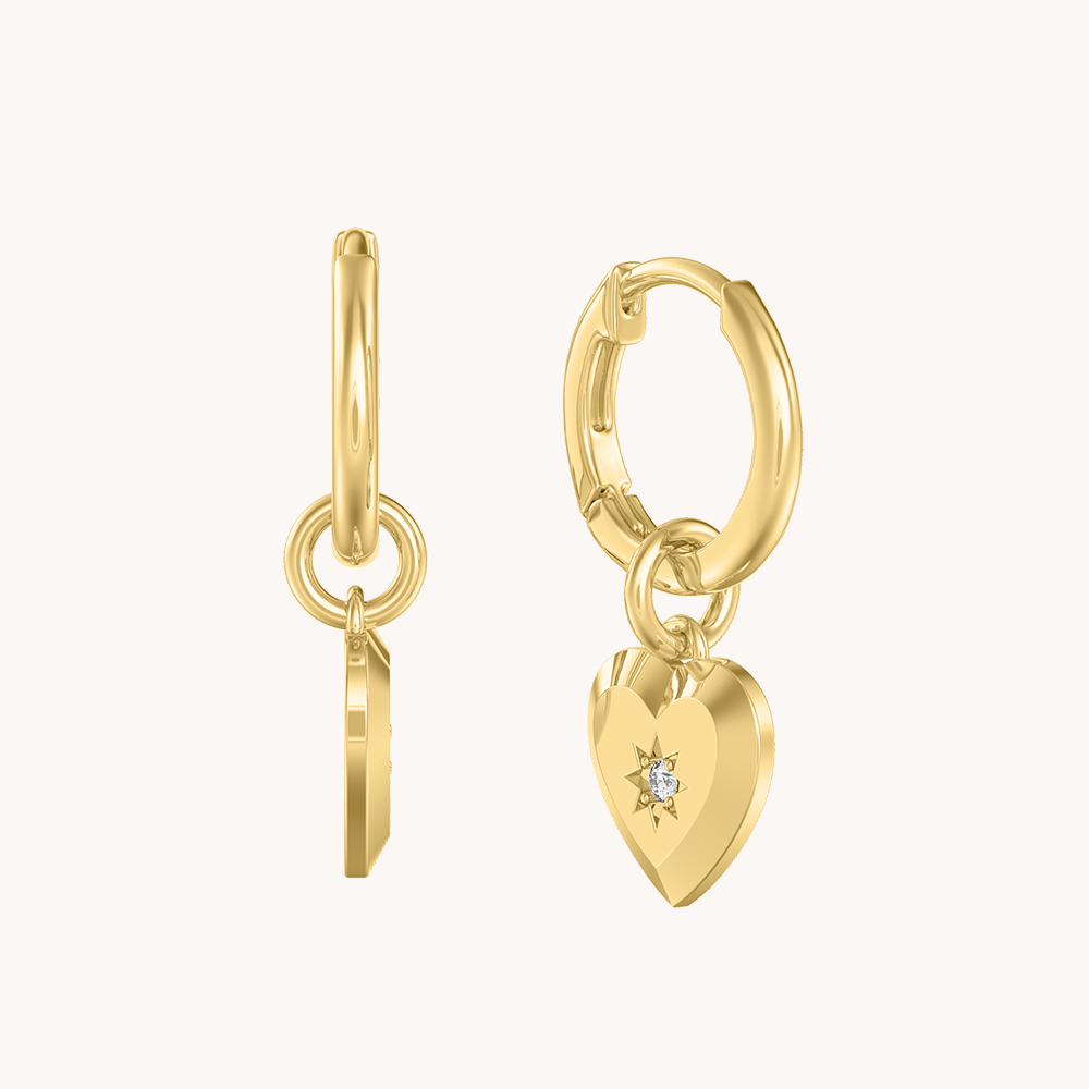 Vintage Studded Heart Huggies - Octonov