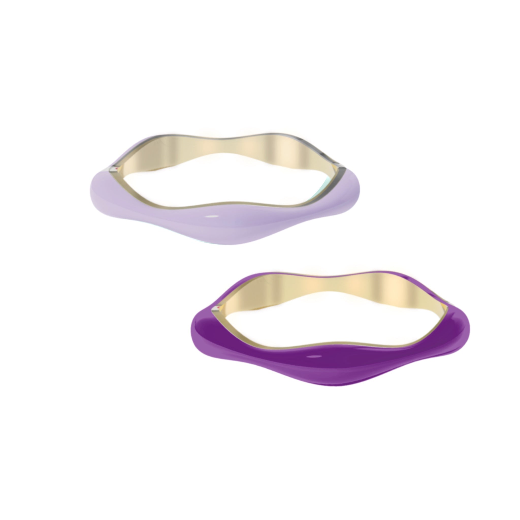 Sorbet Swirls Enamel Rings Duo - Octonov