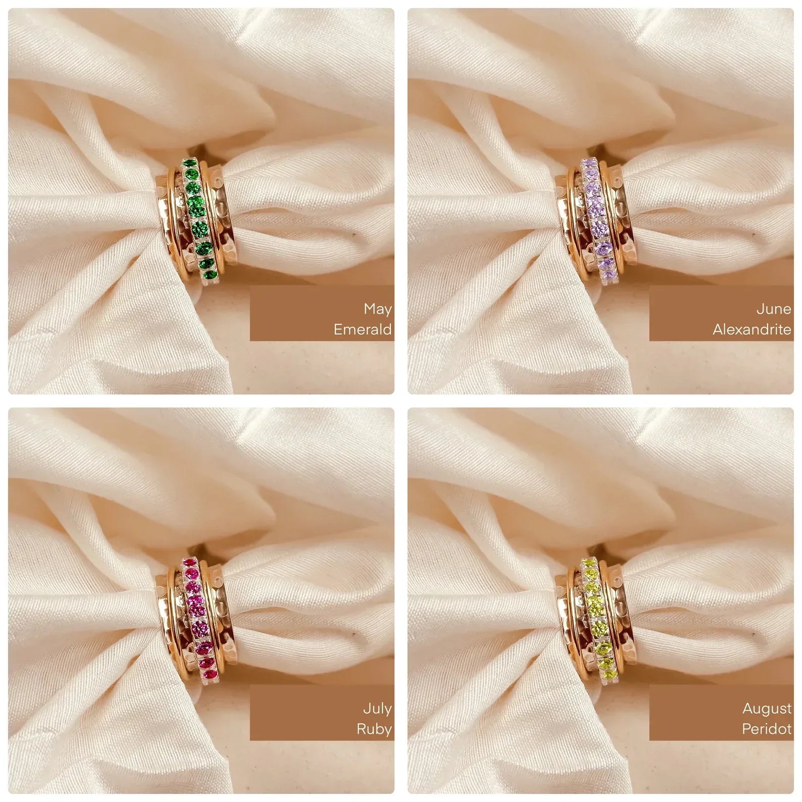 June Birthstone Eternity Spinner Ring - Octonov