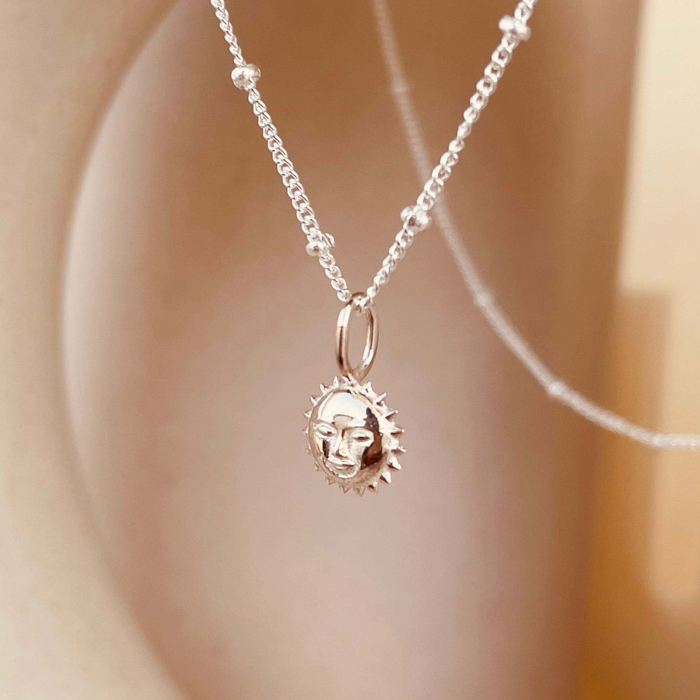 Steller Sun Charm Necklace with Satellite Chain - Octonov