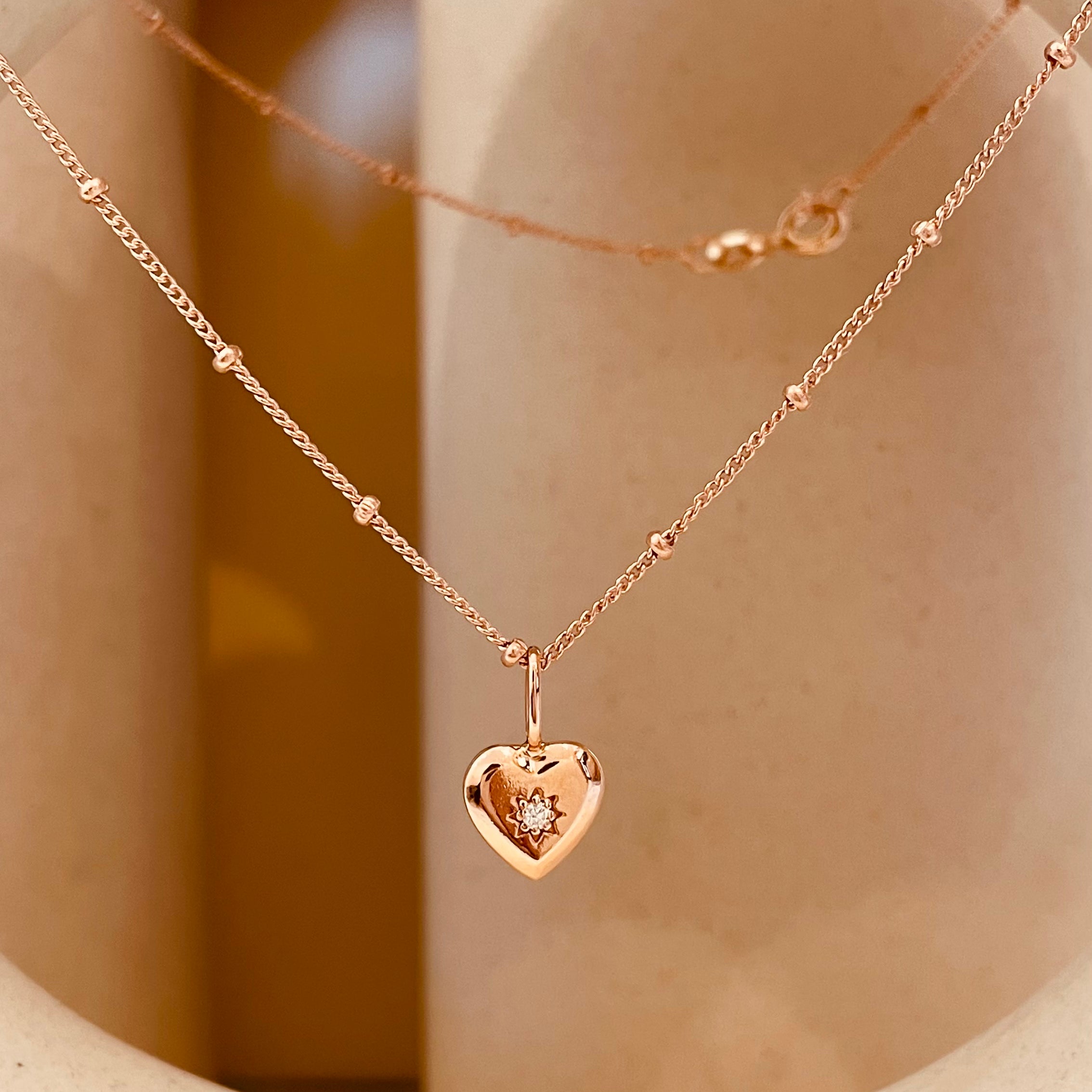 Vintage Heart Satellite Necklace with Satellite Chain - Octonov