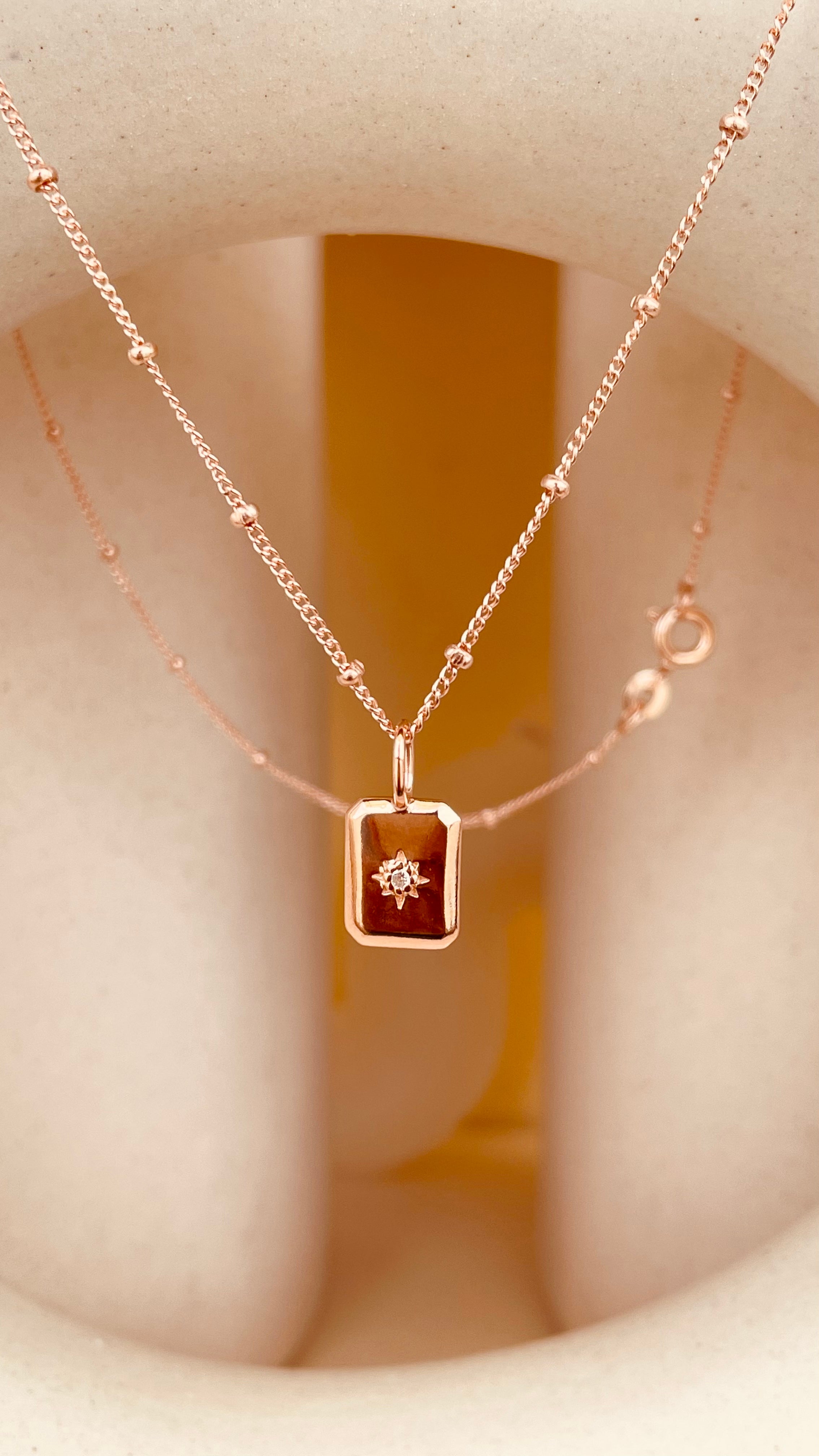 Dainty North Star Necklace with Satellite Chain - Octonov