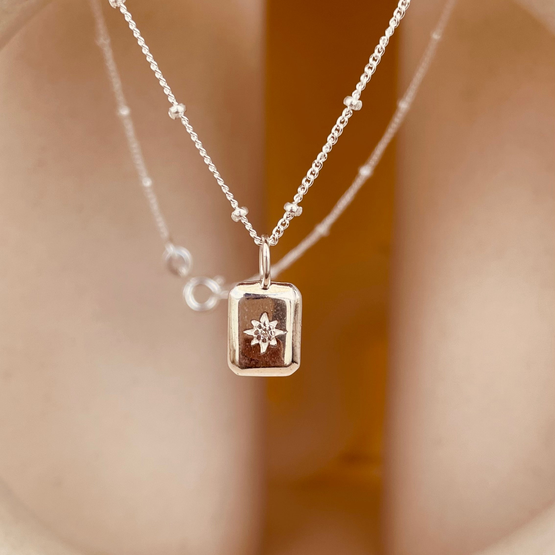 Dainty North Star Necklace with Satellite Chain - Octonov