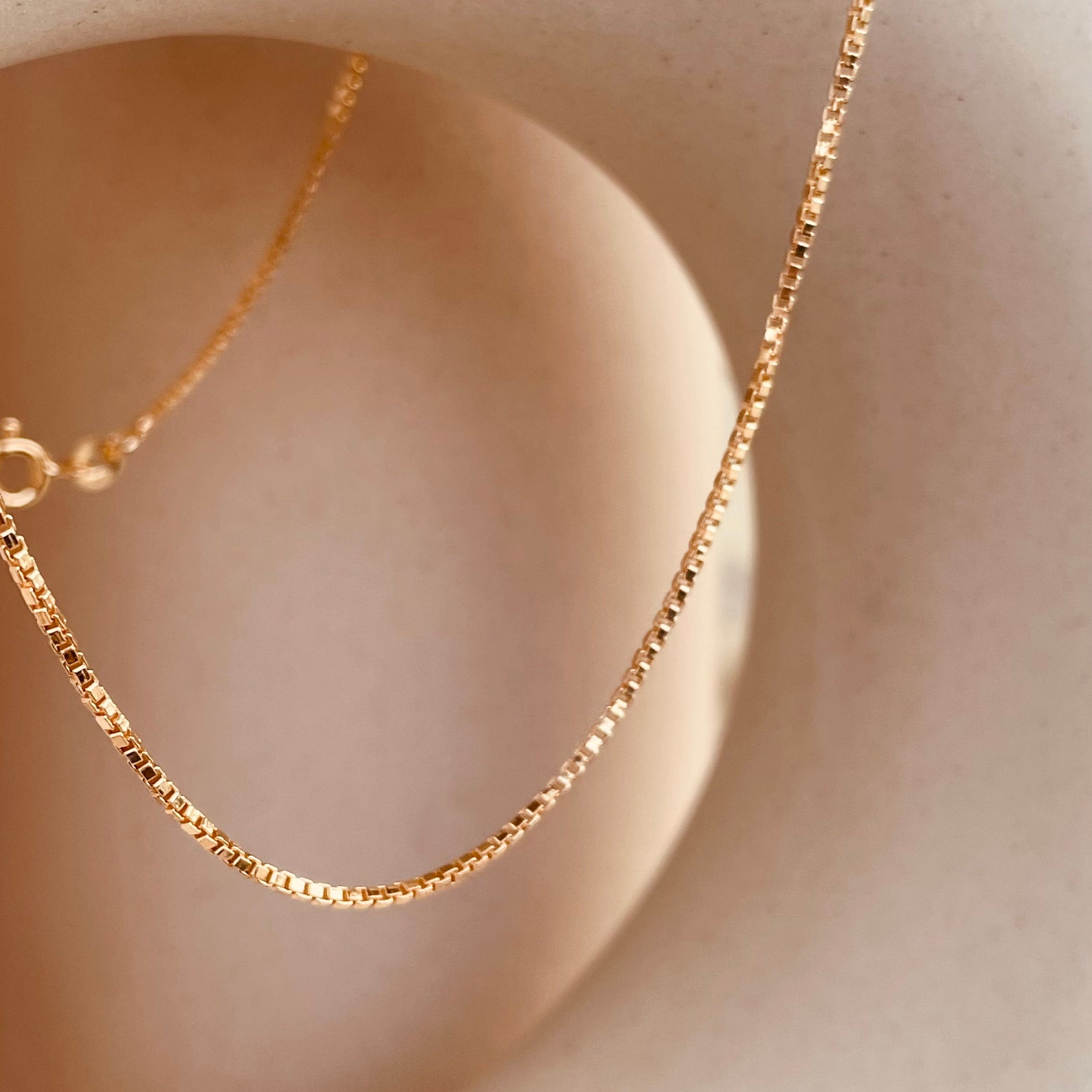 Gold Box Chain Necklace - Octonov