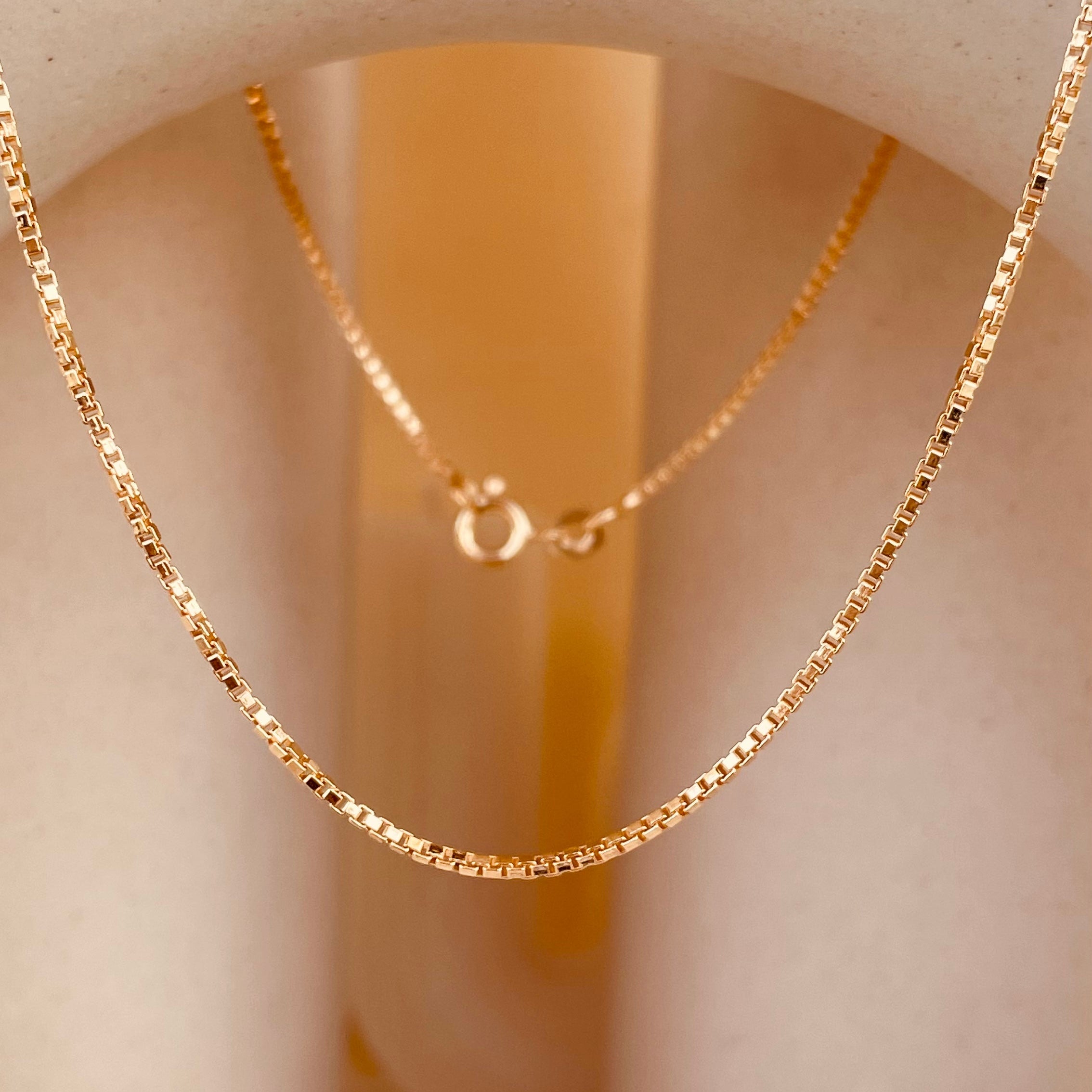 Gold Box Chain Necklace - Octonov