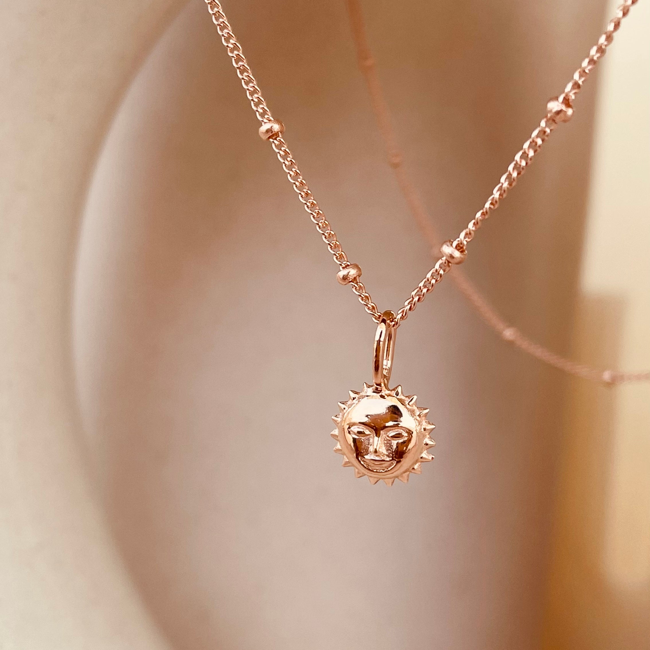 Steller Sun Charm Necklace with Satellite Chain - Octonov