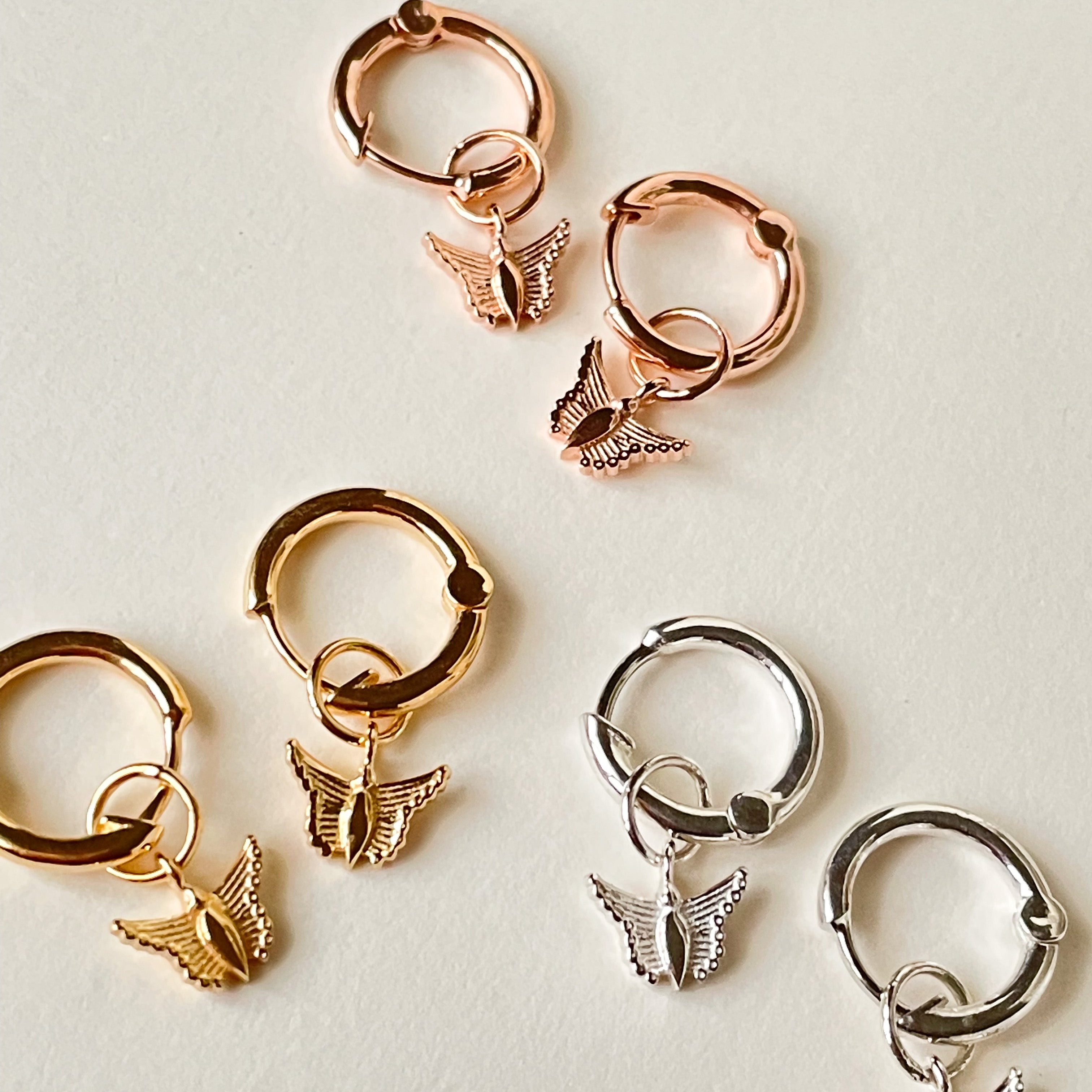 Dainty Butterfly Hoops - Octonov