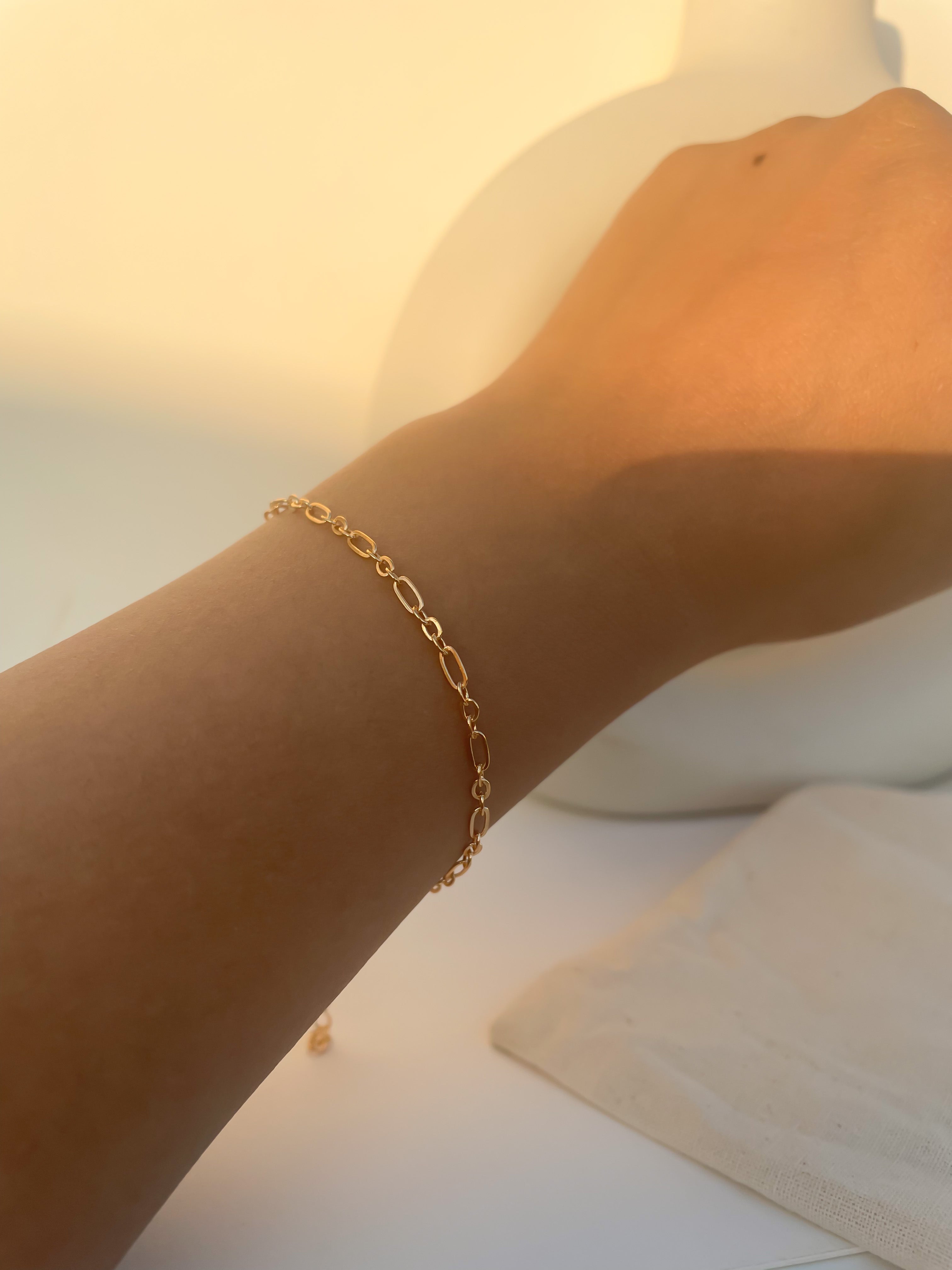 Dash and Dot Paperclip Chain Bracelet - Octonov