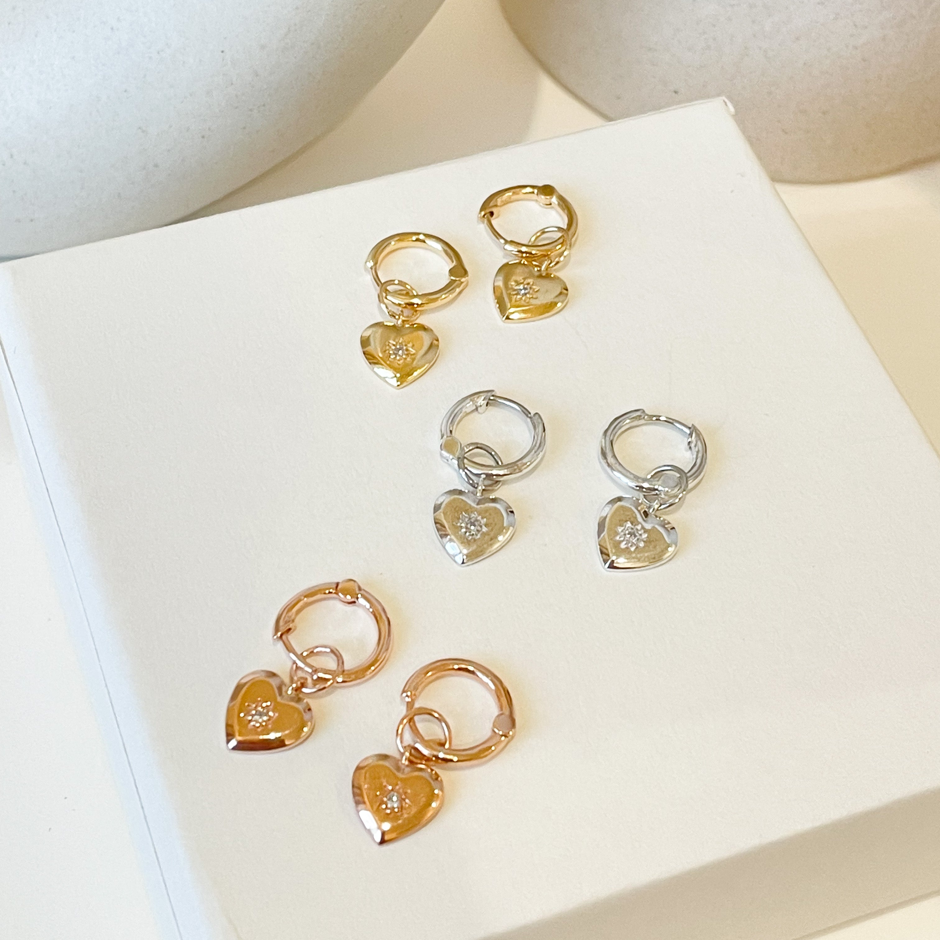 Vintage Studded Heart Huggies - Octonov