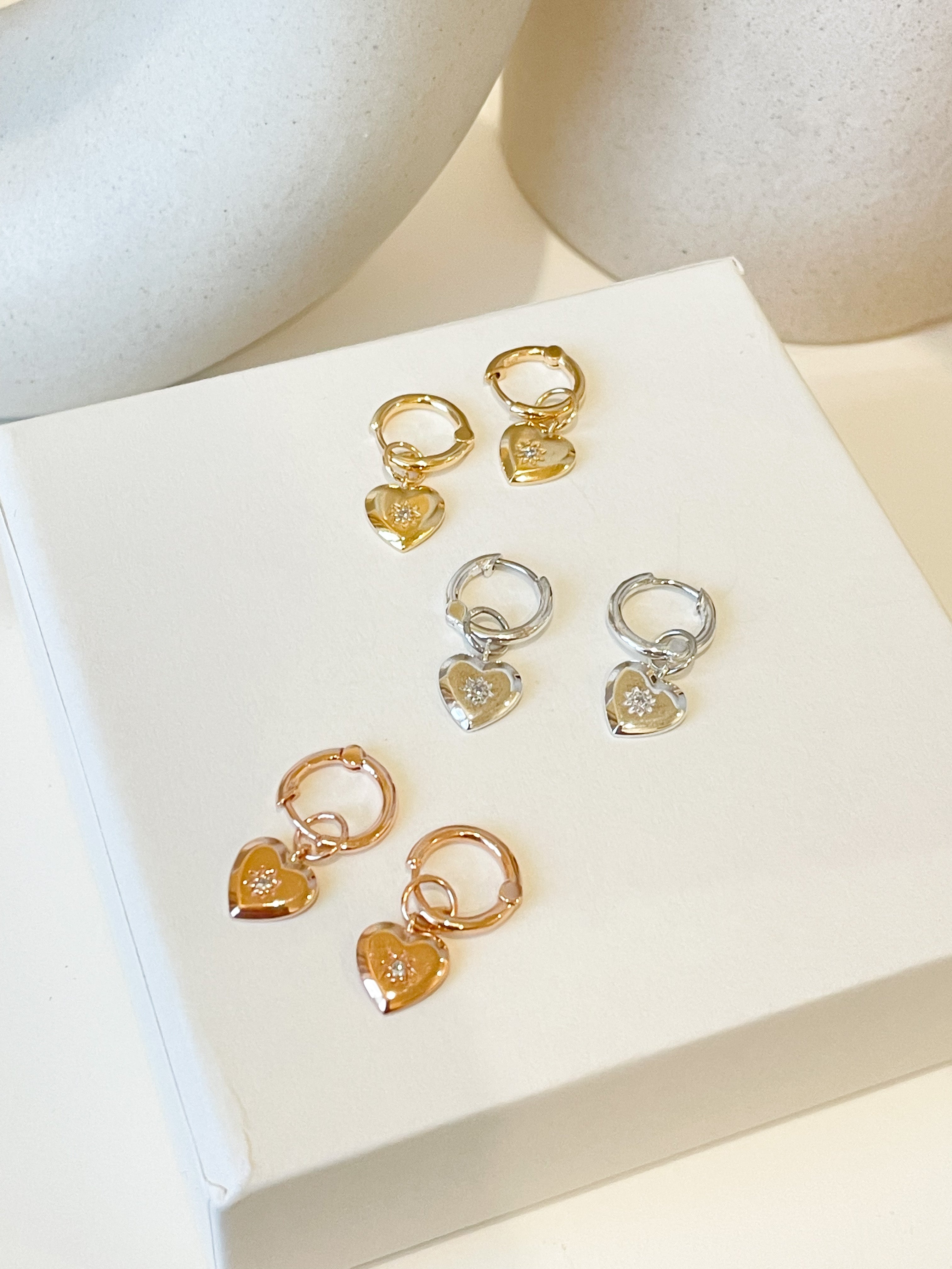 Vintage Studded Heart Huggies - Octonov