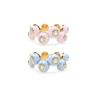 Zig-zag Enamel Bauble Pop Ring Duo - Octonov 