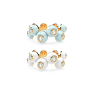 Zig-zag Enamel Bauble Pop Ring Duo - Octonov 