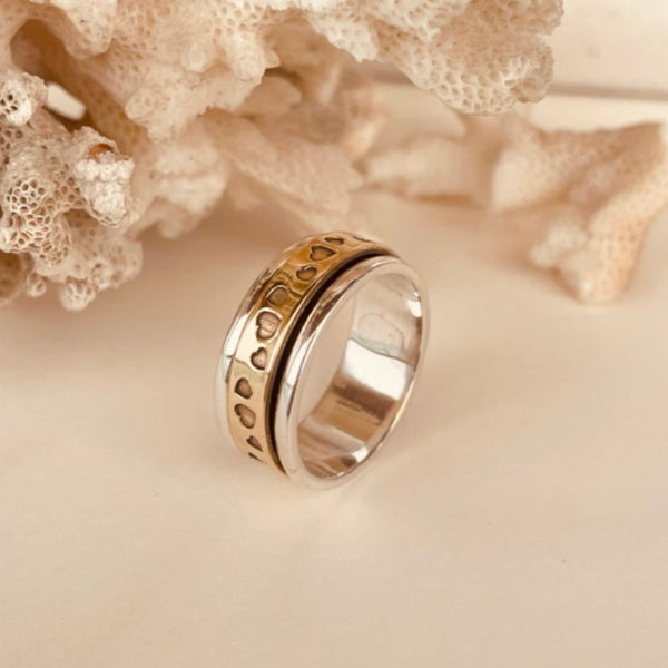 Love Hearts Fidget Spinner Ring