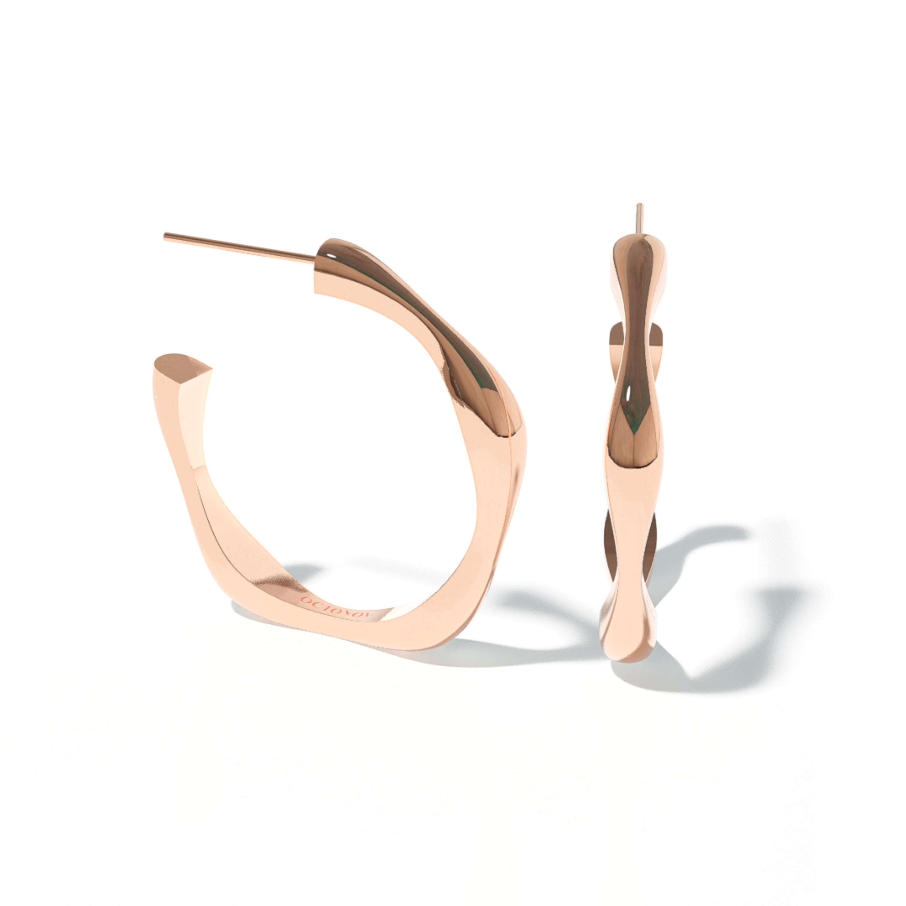 Solid Swirls Everyday Gold Hoops - Octonov 