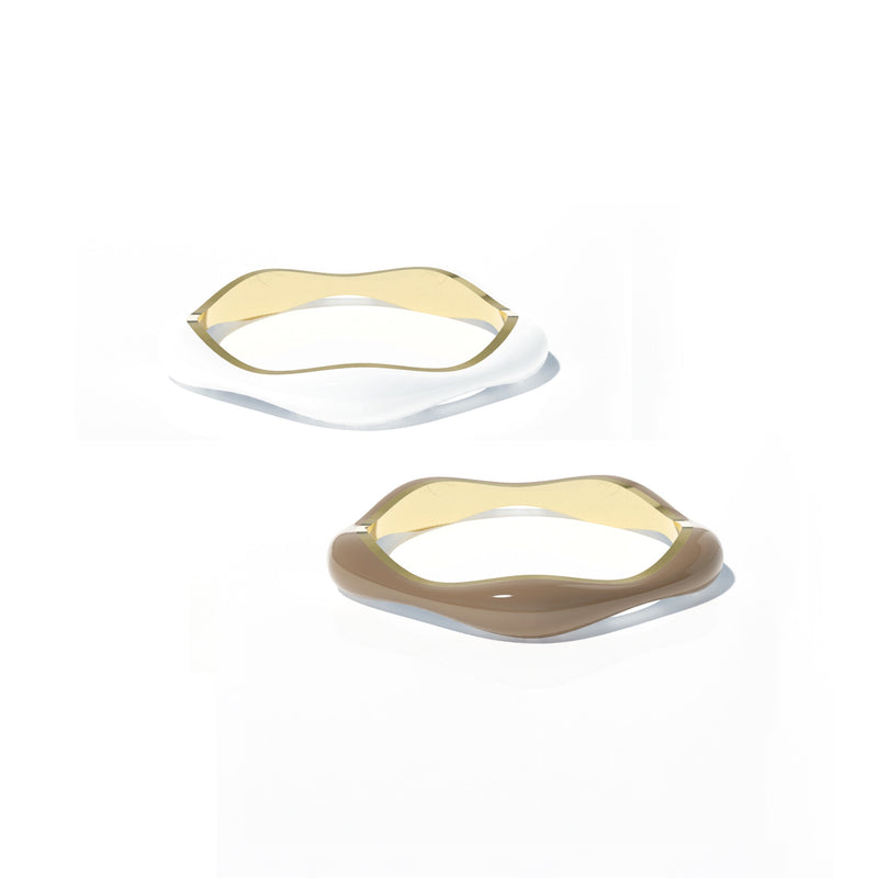 Sorbet Swirls Enamel Rings Duo