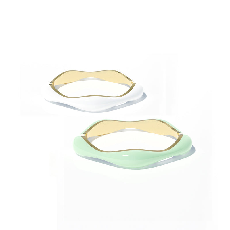 Sorbet Swirls Enamel Rings Duo