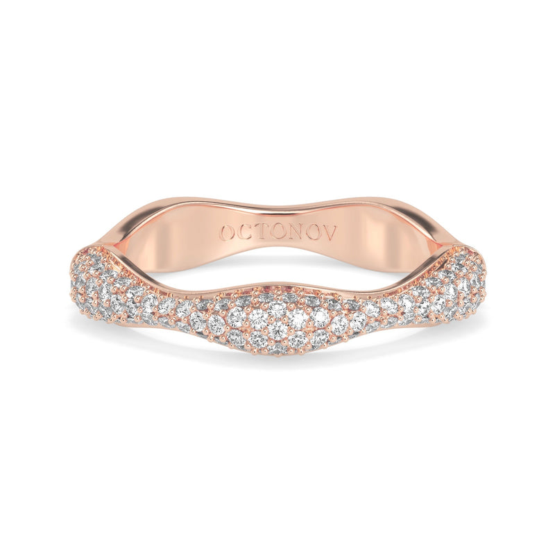 Diamond Swirl Stacker Ring in Gold