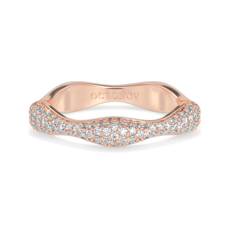 Diamond Swirl Stacker Ring in Gold