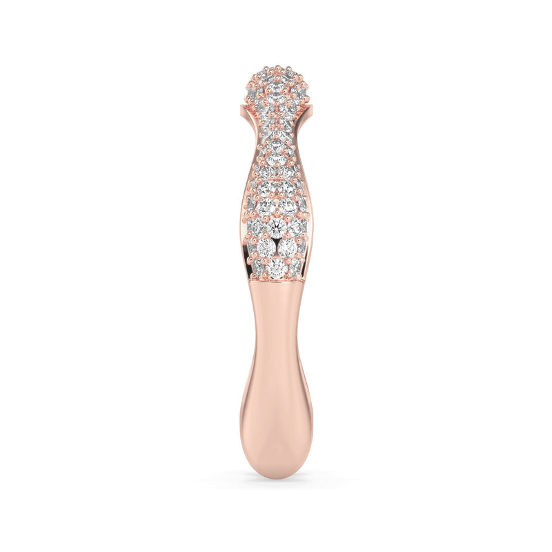 Diamond Swirl Stacker Ring in Gold