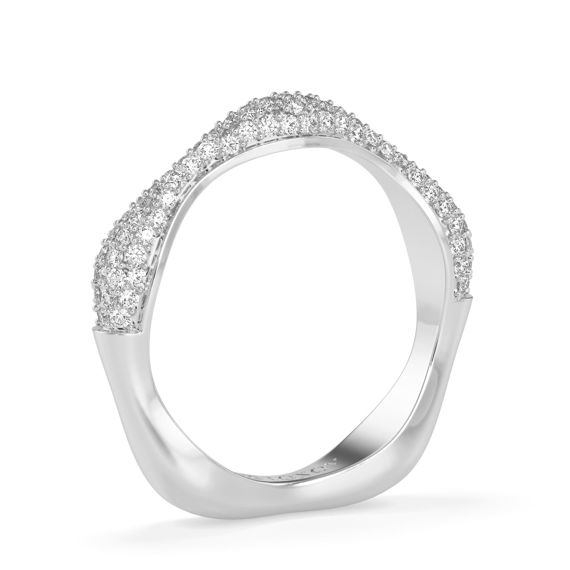 Diamond Swirl Stacker Ring in Silver - Octonov 