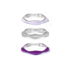 Sorbet Swirls Enamel & Diamond Swirls Stacker Ring Set in Dark Purple + Light Purple - Octonov 