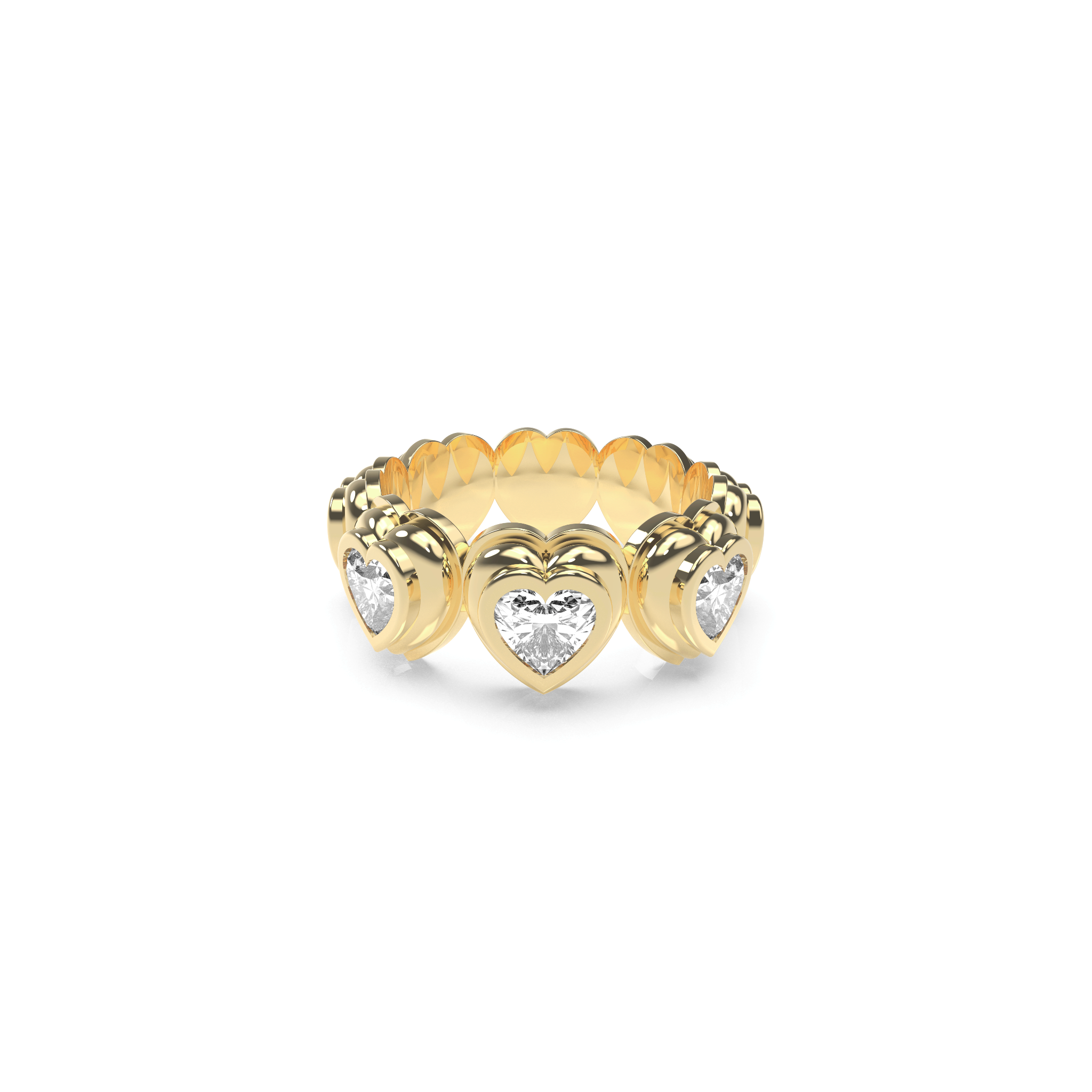 Solid Heart Bauble Pop Ring Duo - Octonov 