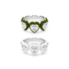 Heart Enamel Bauble Pop Ring Duo - Octonov 