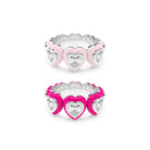 Heart Enamel Bauble Pop Ring Duo - Octonov 