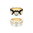 Heart Enamel Bauble Pop Ring Duo - Octonov 