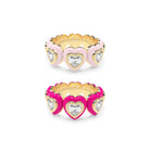 Heart Enamel Bauble Pop Ring Duo - Octonov 