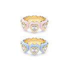 Heart Enamel Bauble Pop Ring Duo - Octonov 