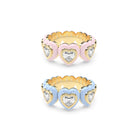 Heart Enamel Bauble Pop Ring Duo - Octonov 