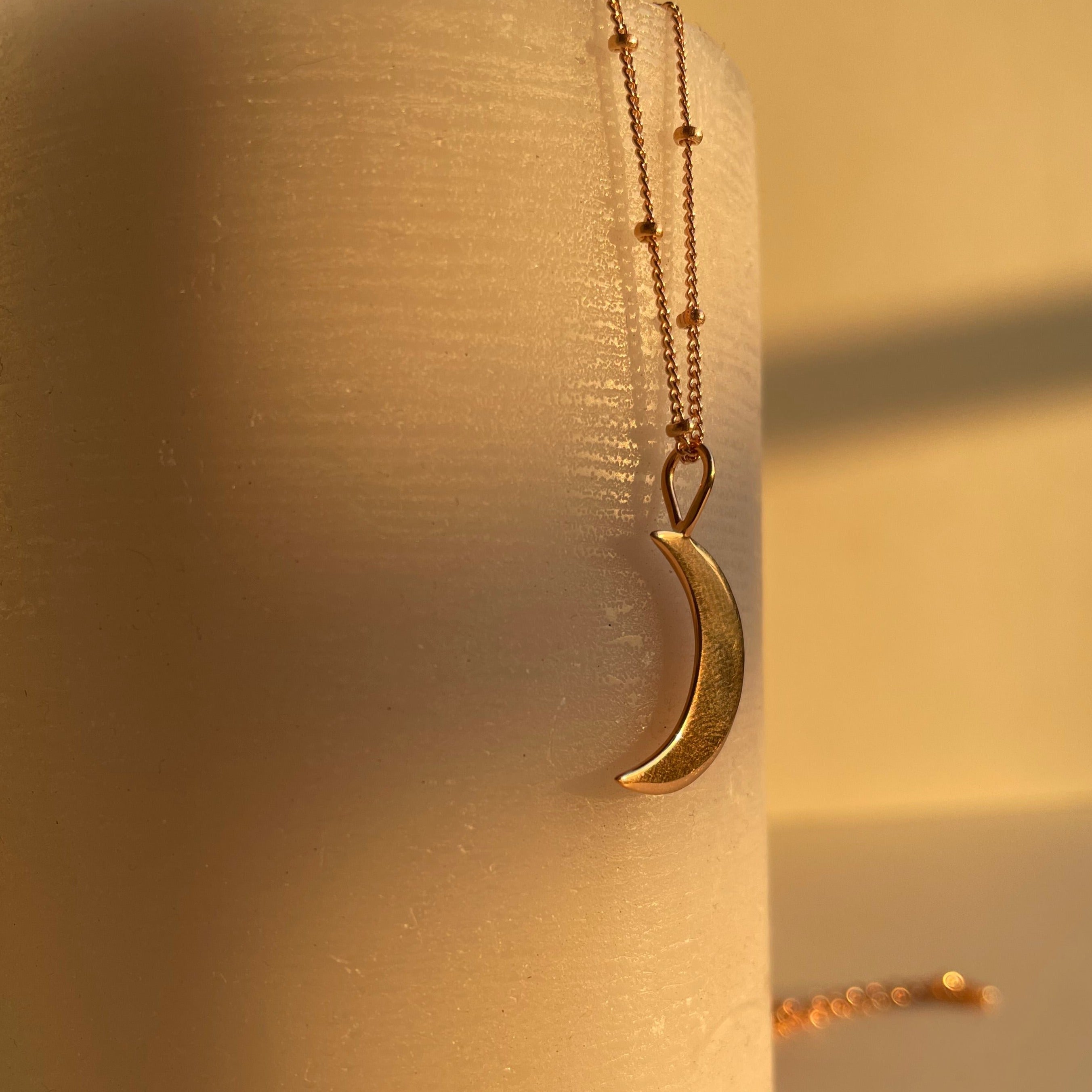 Gold Crescent Moon Necklace - Octonov 