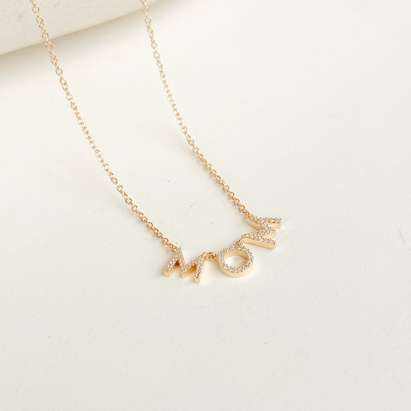 MOM Pave Dainty Diamond Necklace