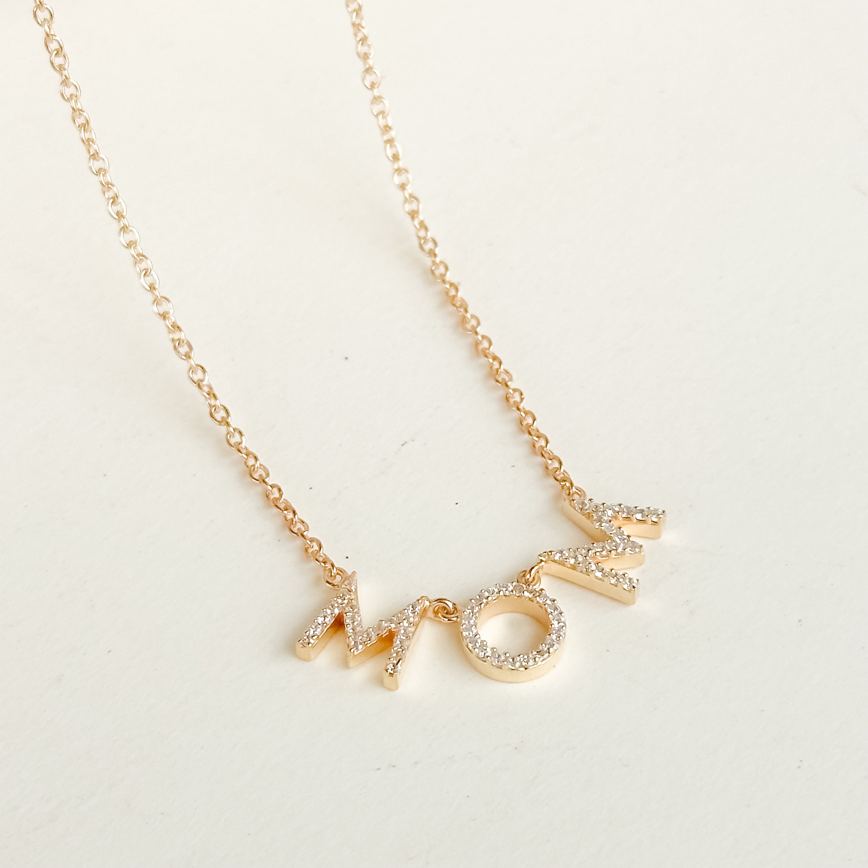 MOM Pave Dainty Diamond Necklace - Octonov 