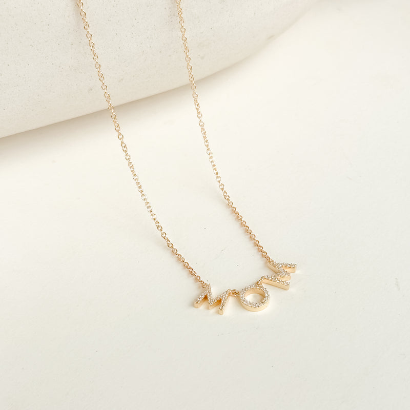 MOM Pave Dainty Diamond Necklace