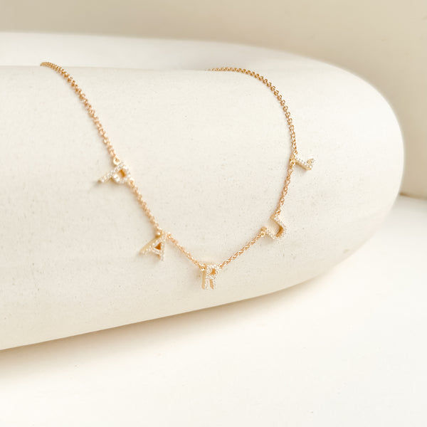 Custom Pave Diamond Name Necklace